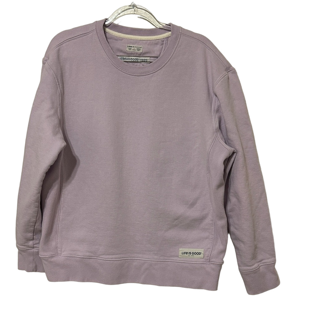 ⛵️Life Is Good  Lavender Crewneck Sweater size Large GUC..